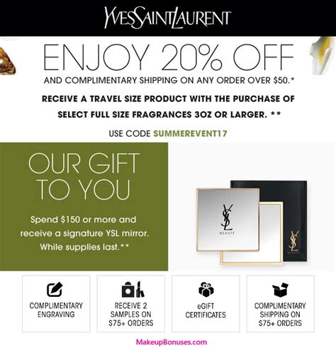 ysl discount code 2018|YSL free gift with purchase.